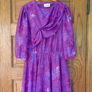 Purple floral draped mini dress